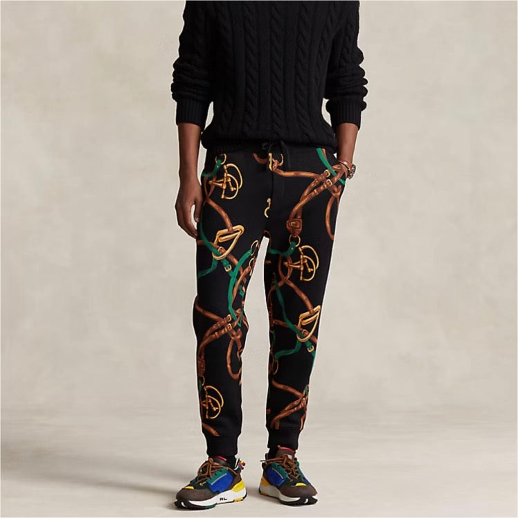 Finished with our signature embroidered Pony, these cotton-blend jogger pants feature an equestrian-inspired print of bridles and stirrups.